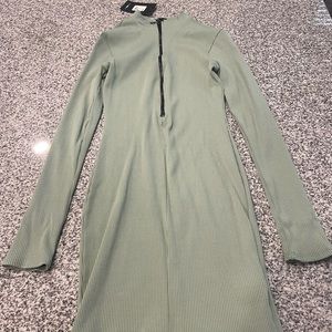 Sage fitted dress